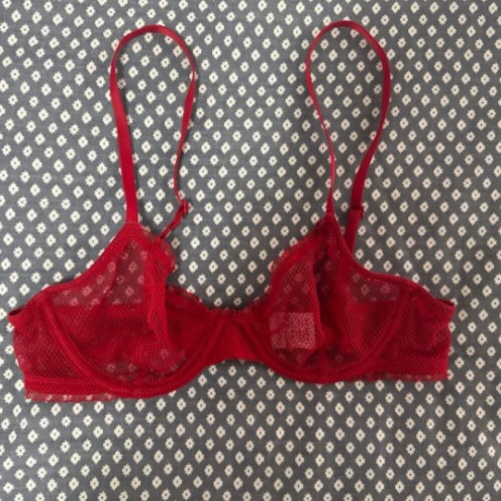 Calvin Klein Flocked Hearts Unlined Demi Bra